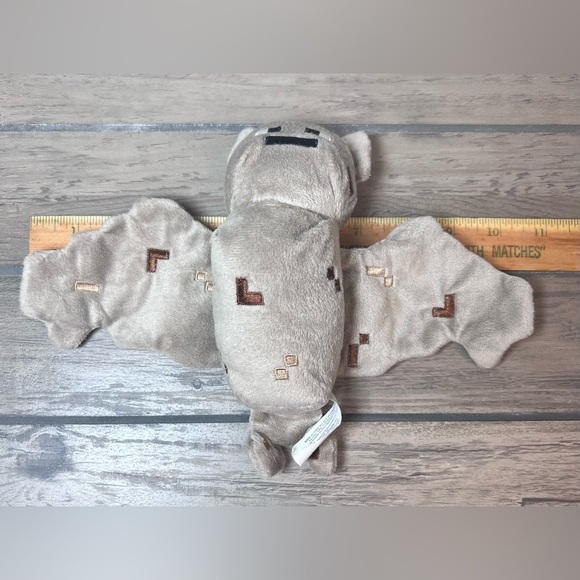 Minecraft Gray Bat Plush 2014 Jazwares Mojang 7" Stuffed Animal Halloween decor - Picture 8 of 8